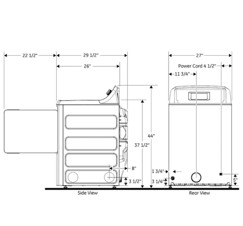 GE® 7.2 cu. ft. Capacity aluminized alloy drum Electric Dryer with Sensor Dry