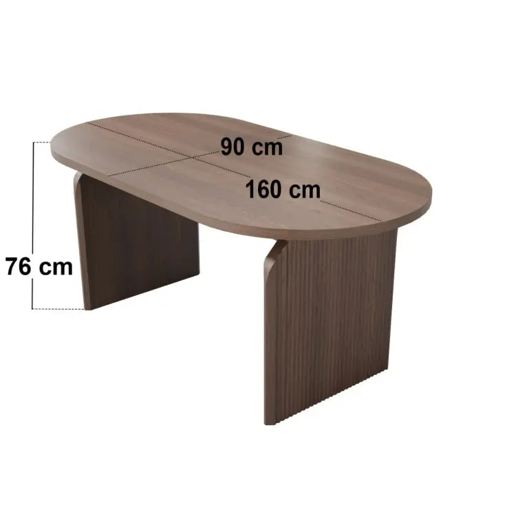 SOLACE+CO Varm Ribbed Oval Dining Table with Eira Chairs Set of 4