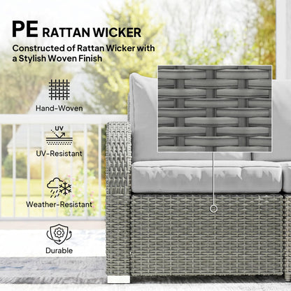 Outsunny 7 Seater Rattan Garden Furniture Set with Reclining Chairs