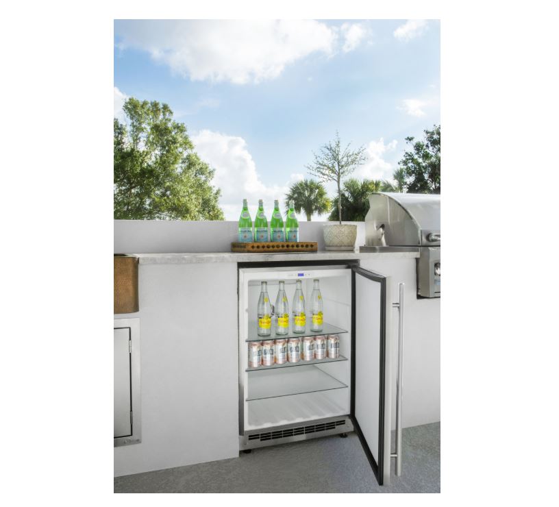 U-Line - 5.4 Cu. Ft. Built-In Mini Fridge - Stainless Steel