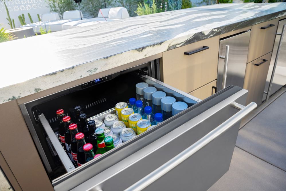 U-Line - 5.4 Cu. Ft. Built-In Mini Fridge - Stainless Steel