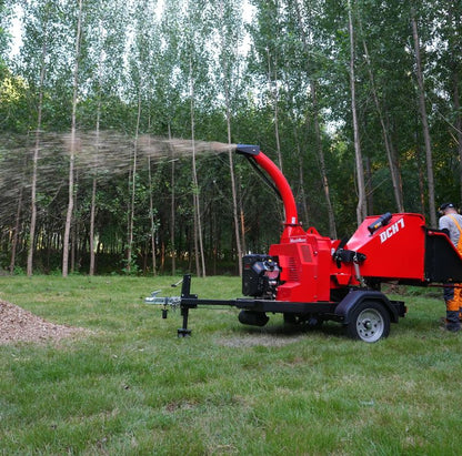 25hp 750cc Twin Cylinder ZONSEN Petrol Engine 7" Hydraulic Feeding Wood Chipper, DCH7