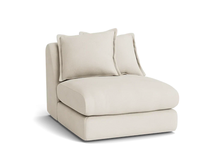 Wodge Armless Love Seat - Loveseat - Twill - Whipped Cream - White