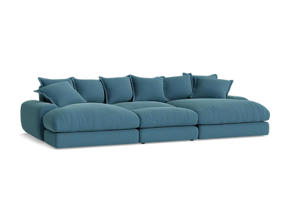 Wodge Chaise Movie Sofa - Cinema - Twill - Whipped Cream - White