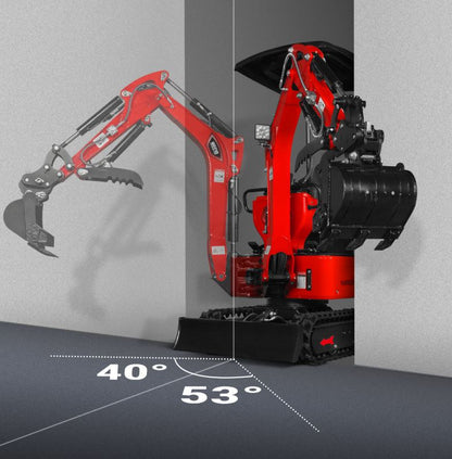 Mini Compact Excavator H-O-N-D-A GX390 Engine, 65.7" Max. Digging Depth, 1Ton, 2280 LBS Operating Weight