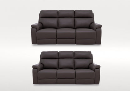 Raven Set of Two 3 Seater Leather Power Recliner Sofas