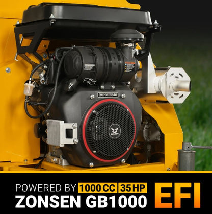 35hp 1000cc ZONSEN E-Start 8 inch Gas Powered Commerical Wood Chipper with Intelligent Hydraulic Feeding System , CROBA TX1000