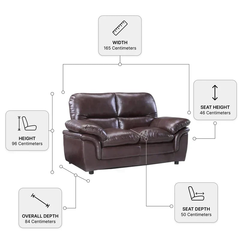 Verona Brown Leather 3+2 Seater Sofa Set Collection