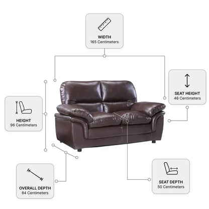 Verona Brown Leather 3+2 Seater Sofa Set Collection