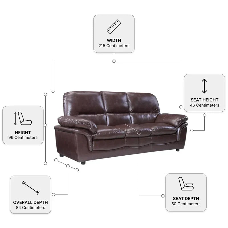 Verona Brown Leather 3+2 Seater Sofa Set Collection