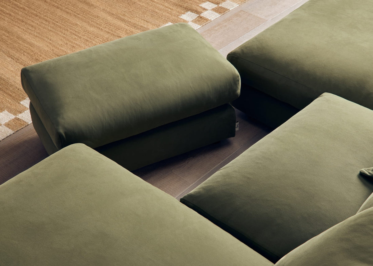 Wodge Chaise Movie Sofa - Cinema - Twill - Whipped Cream - White