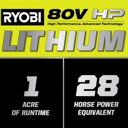 RYOBI 80V HP Brushless 30 in. Battery Electric Cordless Zero Turn Mower with 80V 10 Ah Batteries