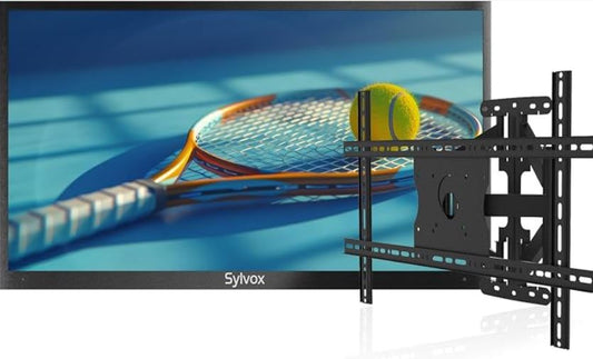 S-Y-L-V-O-X 2000 Nits Full Sun Outdoor TV 65" + Heavy-Duty Adjustable Outdoor TV Wall Mount Bundle 4K UHD, Dolby Atmos, Google TV, Waterproof, Backyard, Patio, Poolside & Restaurant Ready