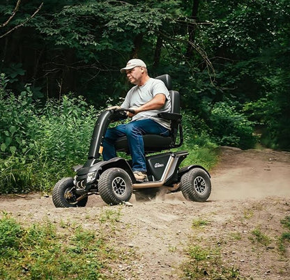 Pride Mobility Baja Wrangler 2 Outdoor Scooter - Comfort Mobility for Adults, 450 Lbs Weight Capacity, 75 Ah Battery, True Blue, 18"-18-20" Seat Size - BA400