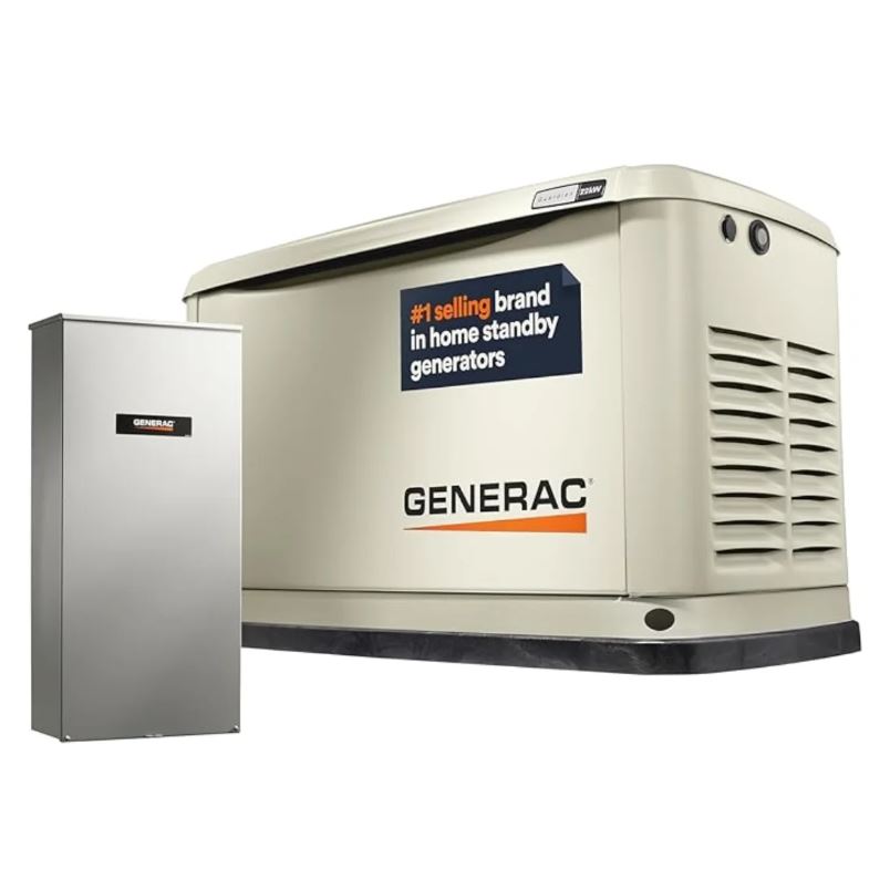Guardian Series 22 kW/19.5 kW Air Cooled Home Standby Generator with Wi-Fi and Whole Home 200 Amp Transfer Switch
