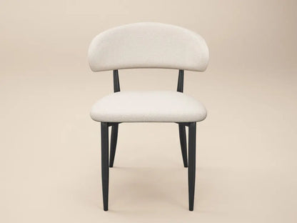 SOLACE+CO Varm & Cyra Black Dining Table Set with Beige Chenille Chairs Table + 4 Chairs