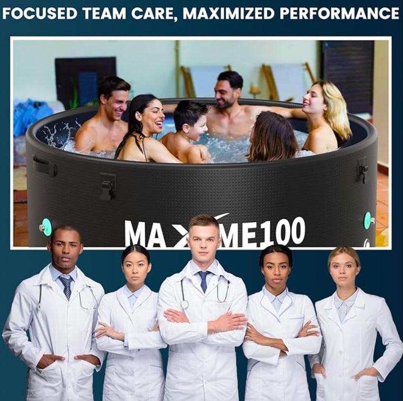 2-in-1 Inflatable Ice Bath Tub, Cold Plunge Pool, Hot Tub, 852 Gallons, Heat & Cool Chiller Compatible, Best Cold Plunge Tub For Athletes Families Home Spa Indoor Outdoor Use4-6 Adults