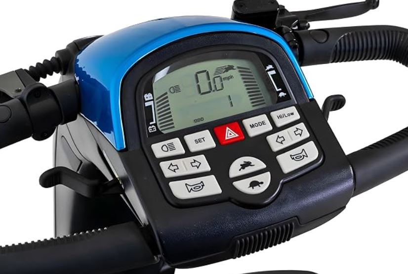 Pride Mobility Baja Wrangler 2 Outdoor Scooter - Comfort Mobility for Adults, 450 Lbs Weight Capacity, 75 Ah Battery, True Blue, 18"-18-20" Seat Size - BA400