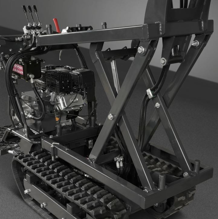 1100lbs Capacity E-Start 10HP 302cc Gas Engine Tracked Dumper Hydraulic Tipping and Lifting with Front Shovel