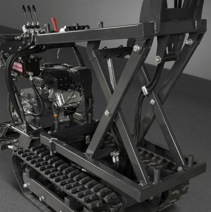 1100lbs Capacity E-Start 10HP 302cc Gas Engine Tracked Dumper Hydraulic Tipping and Lifting with Front Shovel