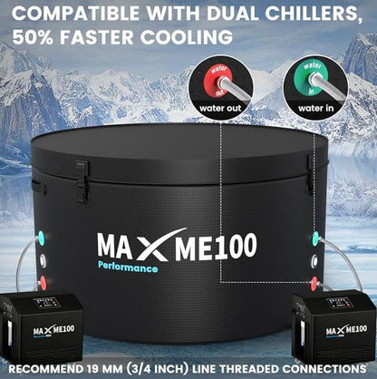 2-in-1 Inflatable Ice Bath Tub, Cold Plunge Pool, Hot Tub, 852 Gallons, Heat & Cool Chiller Compatible, Best Cold Plunge Tub For Athletes Families Home Spa Indoor Outdoor Use4-6 Adults