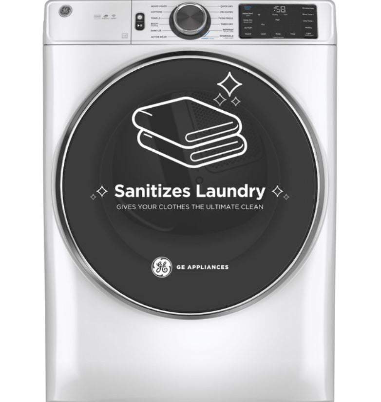 GE® ENERGY STAR® 7.8 cu. ft. Capacity Smart Front Load Electric Dryer with Steam and Sanitize Cycle