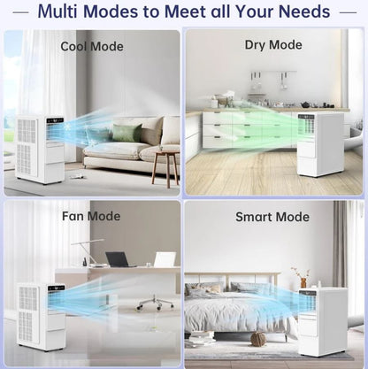 12000 BTU Portable Air Conditioner with Cooling, Fan, Dehumidifier, Sleep Mode & Remote Control
