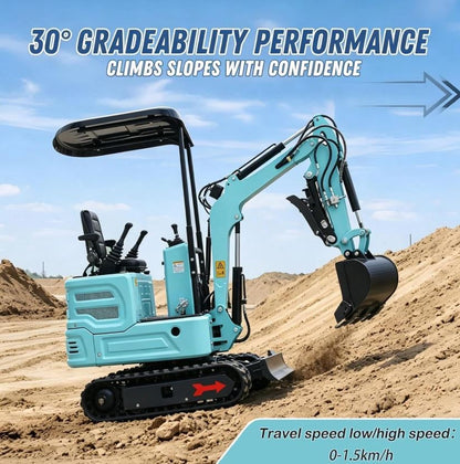 3100lb Mini Excavator with Kubota—Diesel Engine | Compact Excavator for Digging, Trenching, Farm & Landscaping | EPA Certified Shipping & Unloading Included (90% Assembled+5)