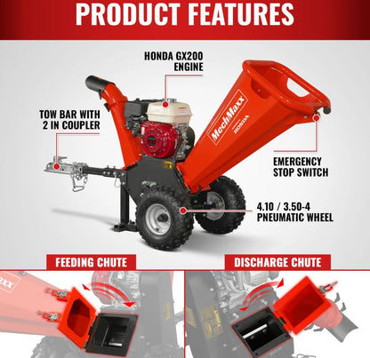 H-O-N-D-A GX200 Gasoline Engine Powered 4 inch Wood Chipper, GS650