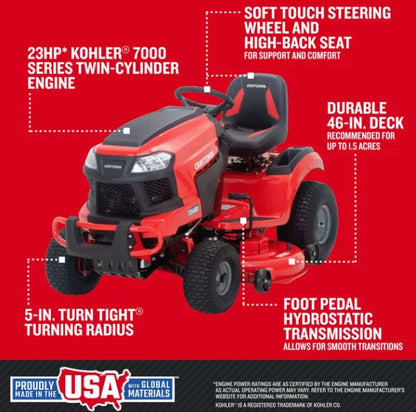 Craftsman T2400 – 46″ Hydrostatic Gas Riding Mower