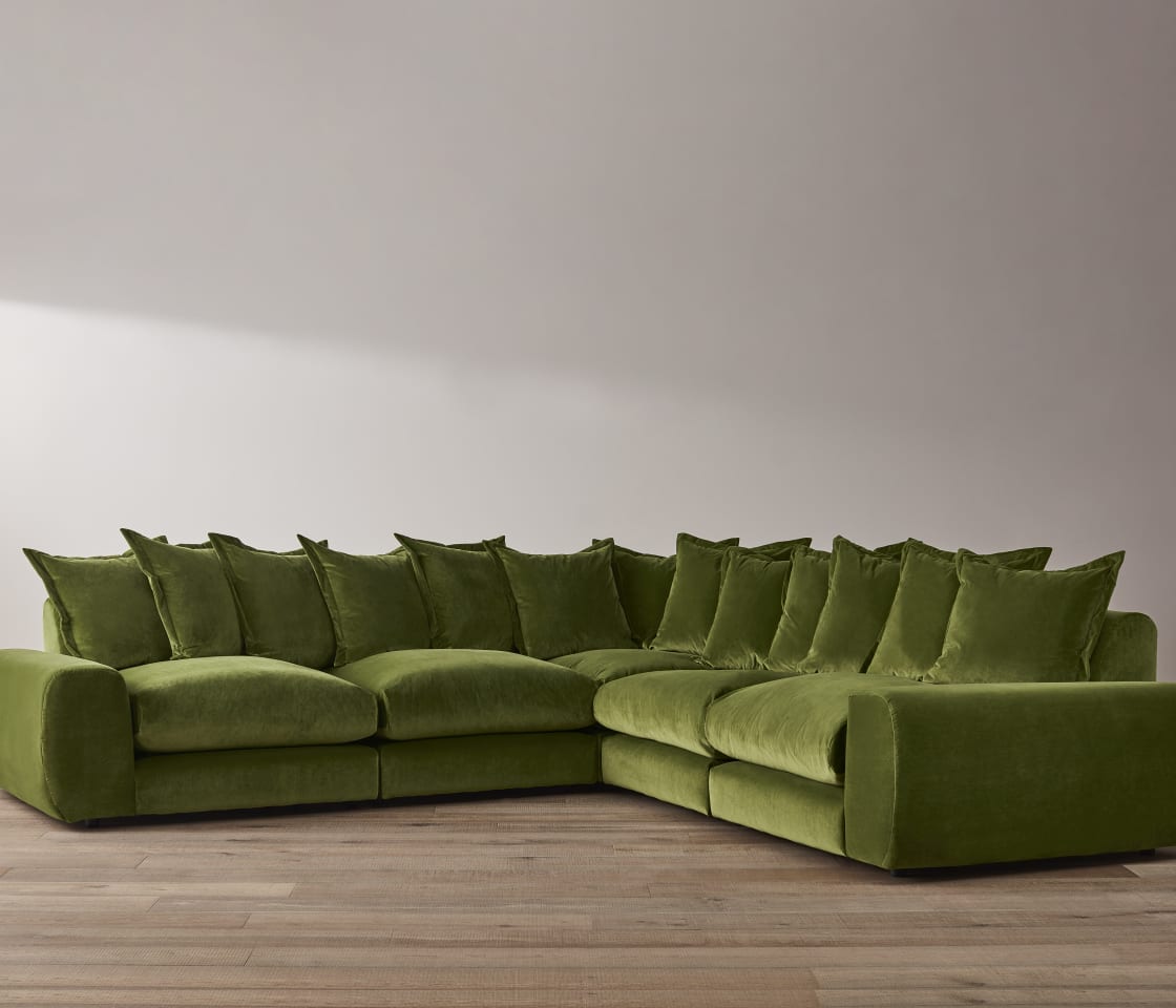 Wodge Modular Corner Sofa - Large Left Hand - Twill - Whipped Cream - White