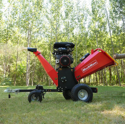8 inch ZONSEN E-Start 1000cc 35hp Gas Powered 4 - Wheel Drum Wood Chipper with Taillight , B200