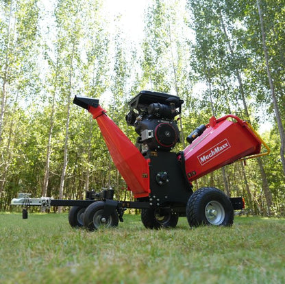 8 inch ZONSEN E-Start 1000cc 35hp Gas Powered 4 - Wheel Drum Wood Chipper with Taillight , B200