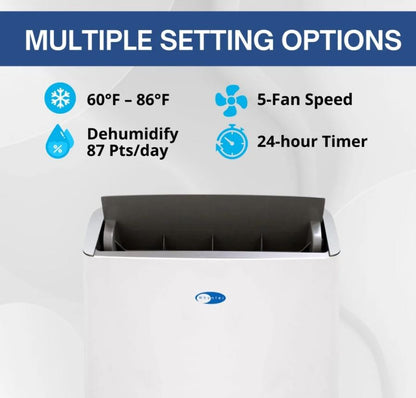 Whynter NEX Inverter 14,000 BTU Dual Hose Smart Portable Air Conditioner, Heater, Dehumidifier & Fan | ARC-1230WNH