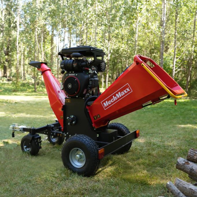 8 inch ZONSEN E-Start 1000cc 35hp Gas Powered 4 - Wheel Drum Wood Chipper with Taillight , B200
