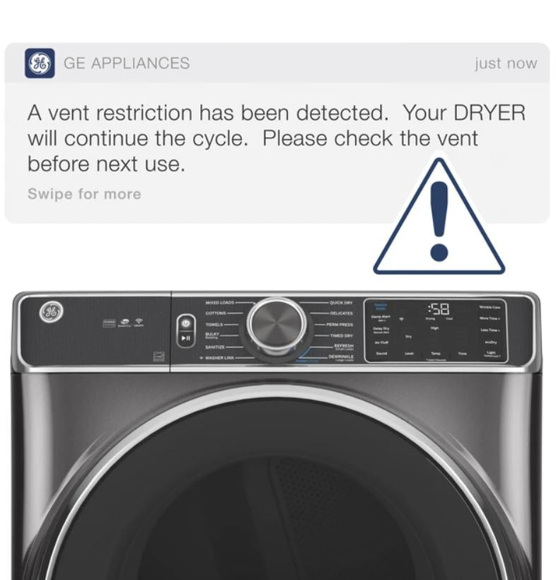 GE® ENERGY STAR® 7.8 cu. ft. Capacity Smart Front Load Electric Dryer with Steam and Sanitize Cycle
