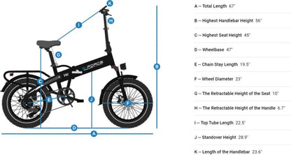 G-Force 750W T42 Folding Fat Tire Electric Bike