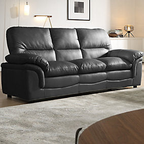Verona Grey Leather Aire 3+1 Seater Sofa Set Collection