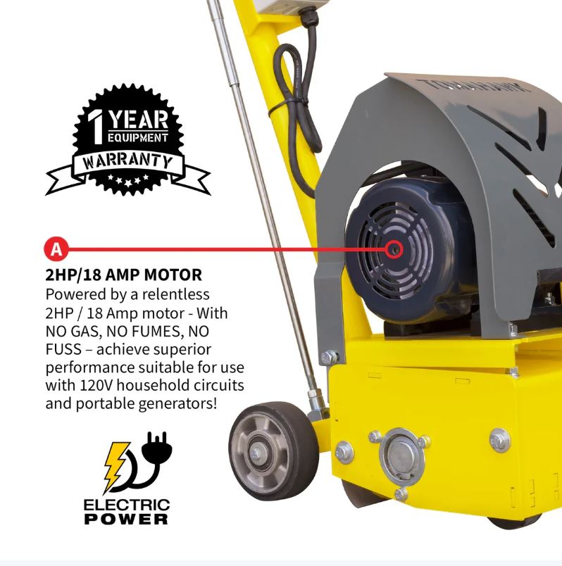 Tomahawk power Tomahawk Electric 8 Concrete Scarifier Planer Grinder for Sidewalk Trip Hazard Repair etscar8 + etscar6tcc