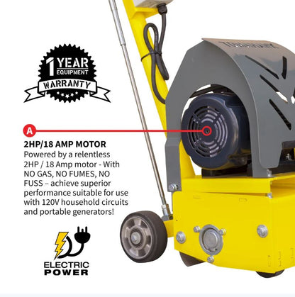 Tomahawk power Tomahawk Electric 8 Concrete Scarifier Planer Grinder for Sidewalk Trip Hazard Repair etscar8 + etscar6tcc