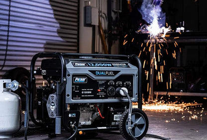 Pulsar G12KBN Heavy Duty Portable Dual Fuel Generator - 9500 Rated Watts & 12000 Peak Watts - Gas & LPG - Electric Start - Transfer Switch & RV Ready - CARB Compliant