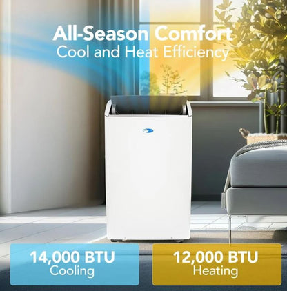 Whynter NEX Inverter 14,000 BTU Dual Hose Smart Portable Air Conditioner, Heater, Dehumidifier & Fan | ARC-1230WNH
