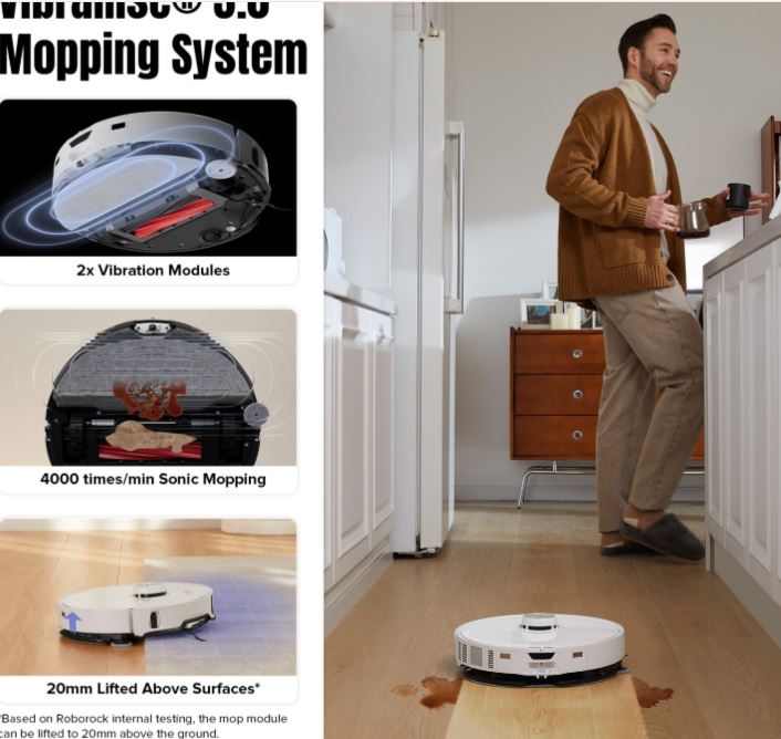 Roborock S8 MaxV Ultra Robot Vacuum & Mop for Pet Hair with 8-in-1 RockDock Ultra, Reactive AI 2.0, 10,000Pa - White