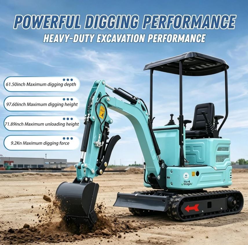 3100lb Mini Excavator with Kubota—Diesel Engine | Compact Excavator for Digging, Trenching, Farm & Landscaping | EPA Certified Shipping & Unloading Included (90% Assembled+5)