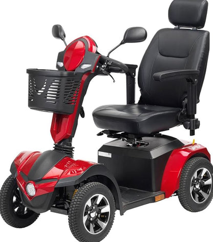 Drive Medical Panther Captain Seat 4 Wheel Heavy-Duty Scooter, Red, 20 Inch