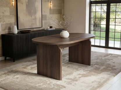 SOLACE+CO Varm Ribbed Oval Dining Table with Eira Chairs Set of 4