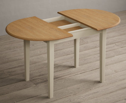 Extending Warwick Oak and Cream Painted Dining Table with Warwick Chairs