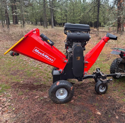 8 inch ZONSEN E-Start 1000cc 35hp Gas Powered 4 - Wheel Drum Wood Chipper with Taillight , B200
