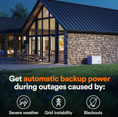 Guardian Series 22 kW/19.5 kW Air Cooled Home Standby Generator with Wi-Fi and Whole Home 200 Amp Transfer Switch